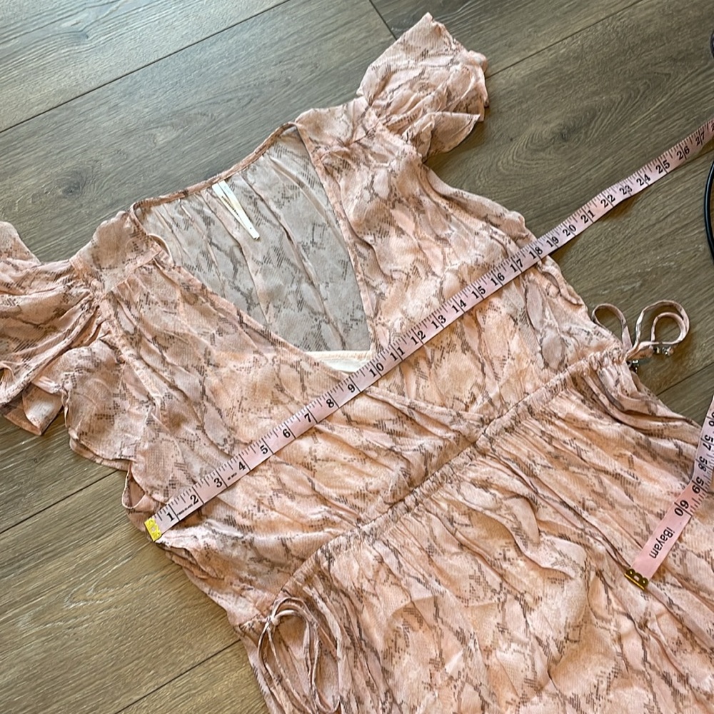 Anthropologie Midi V-Neck Flutter Sleeve Dress Size Medium - Picture 16 of 16